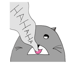 Gray - Twin tails chubby cat sticker #12564611