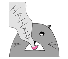 Gray - Twin tails chubby cat sticker #12564611