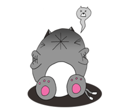 Gray - Twin tails chubby cat sticker #12564614