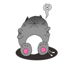 Gray - Twin tails chubby cat sticker #12564614