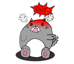 Gray - Twin tails chubby cat sticker #12564615