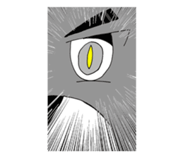 Gray - Twin tails chubby cat sticker #12564617