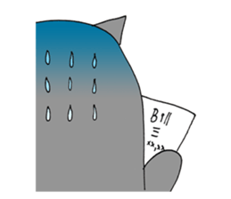 Gray - Twin tails chubby cat sticker #12564618