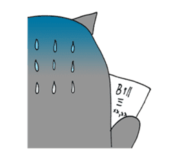 Gray - Twin tails chubby cat sticker #12564618