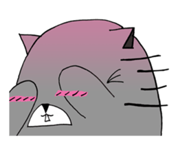Gray - Twin tails chubby cat sticker #12564619