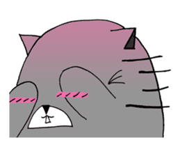 Gray - Twin tails chubby cat sticker #12564619