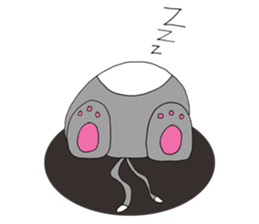 Gray - Twin tails chubby cat sticker #12564620