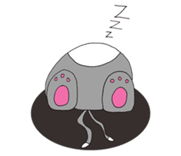 Gray - Twin tails chubby cat sticker #12564620