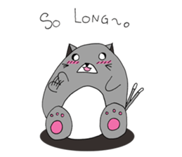 Gray - Twin tails chubby cat sticker #12564623
