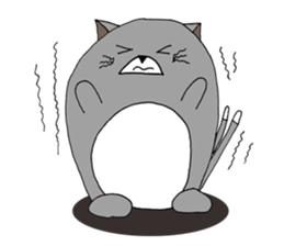 Gray - Twin tails chubby cat sticker #12564624