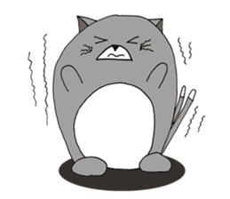 Gray - Twin tails chubby cat sticker #12564624