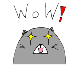 Gray - Twin tails chubby cat sticker #12564627