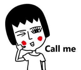 Chubby face girl sticker #12565436