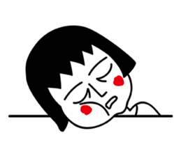 Chubby face girl sticker #12565454