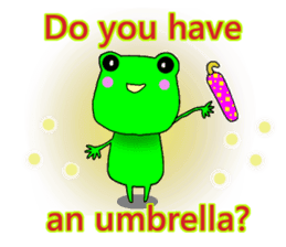 Cute frog with umbrella. sticker #12566500