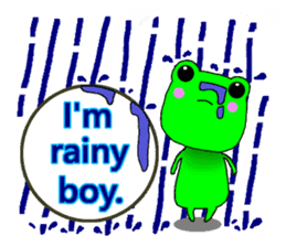 Cute frog with umbrella. sticker #12566501