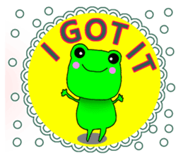 Cute frog with umbrella. sticker #12566505