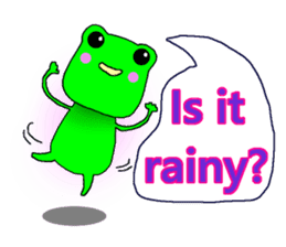 Cute frog with umbrella. sticker #12566508