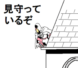 The Pigeon-Man looking down sticker #12568585