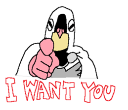 The Pigeon-Man looking down sticker #12568613