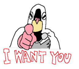 The Pigeon-Man looking down sticker #12568613