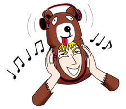 Tony2 who put on a whole wear of a bear. sticker #12574286