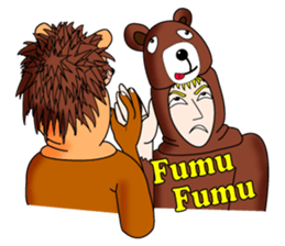 Tony2 who put on a whole wear of a bear. sticker #12574287