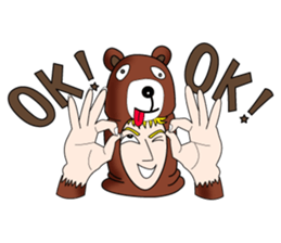 Tony2 who put on a whole wear of a bear. sticker #12574289