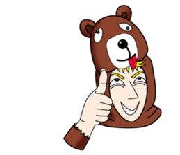 Tony2 who put on a whole wear of a bear. sticker #12574291