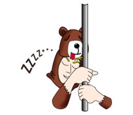 Tony2 who put on a whole wear of a bear. sticker #12574292