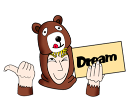 Tony2 who put on a whole wear of a bear. sticker #12574295
