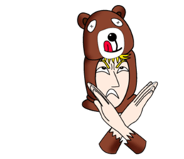 Tony2 who put on a whole wear of a bear. sticker #12574297