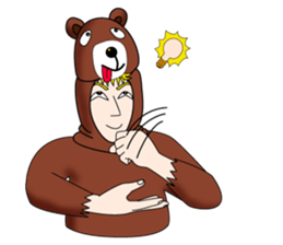 Tony2 who put on a whole wear of a bear. sticker #12574298