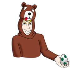 Tony2 who put on a whole wear of a bear. sticker #12574299