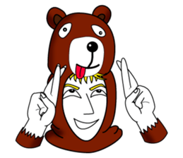 Tony2 who put on a whole wear of a bear. sticker #12574301