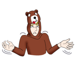 Tony2 who put on a whole wear of a bear. sticker #12574302