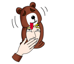 Tony2 who put on a whole wear of a bear. sticker #12574303