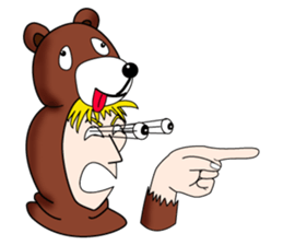 Tony2 who put on a whole wear of a bear. sticker #12574304