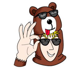 Tony2 who put on a whole wear of a bear. sticker #12574306