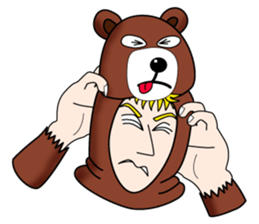 Tony2 who put on a whole wear of a bear. sticker #12574314