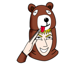 Tony2 who put on a whole wear of a bear. sticker #12574315