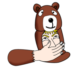 Tony2 who put on a whole wear of a bear. sticker #12574317