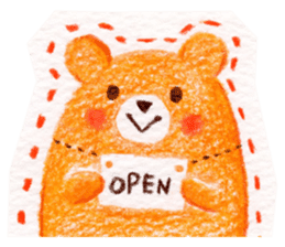 Bear in a handmade shop sticker #12575760
