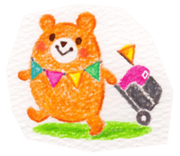 Bear in a handmade shop sticker #12575787