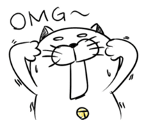 Stupid Fat White Cat 4 sticker #12576834