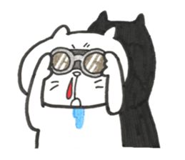 Japanese white cat sticker #12577391