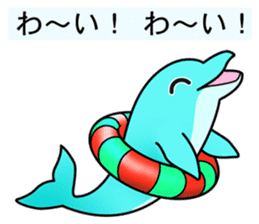 The cute dolphins sticker #12582093