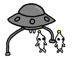 Aliens with Spaceships sticker #12582594