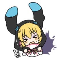 rabbit BW sticker #12583645