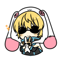 rabbit BW sticker #12583646